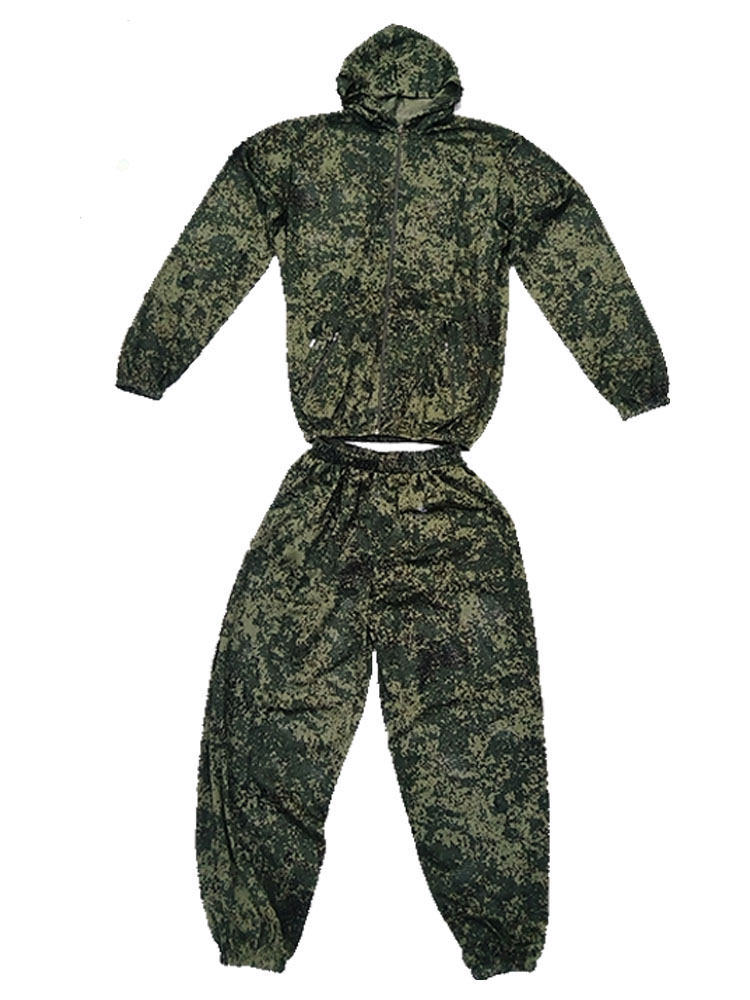 Hunting Outdoor Apparel - Letni, przewiewny, kamuflażowy kombinezon z siateczki,