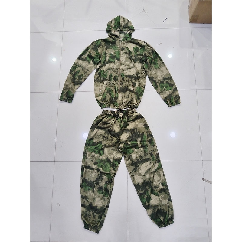 Hunting Outdoor Apparel - Kombinezon kamuflażowy z siatki, z kapturem,