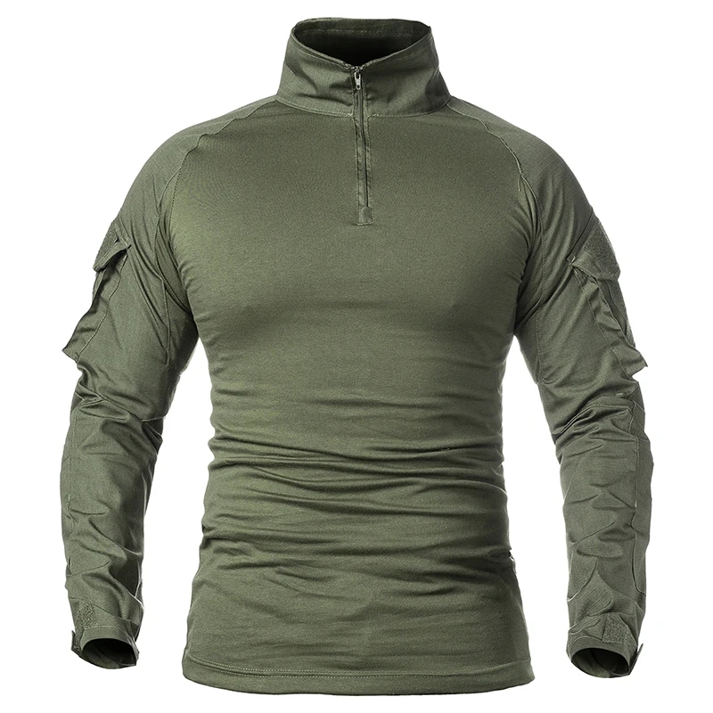 Hunting Outdoor Apparel - Męskie bawełniane koszulki taktyczne z długim
