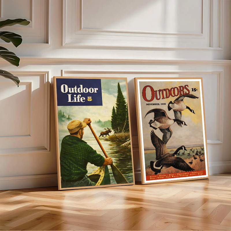 Vintage amerykański plakat mag – Outdoor Hunting And Fishing Magazines recenzja i cena