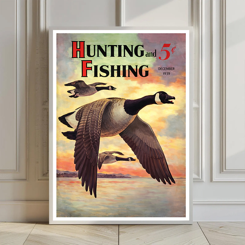 Vintage amerykański plakat mag – Outdoor Hunting And Fishing Magazines recenzja i cena